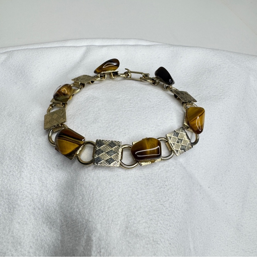 ✨ VINTAGE TIGERS EYE STATEMENT BRACELET ✨